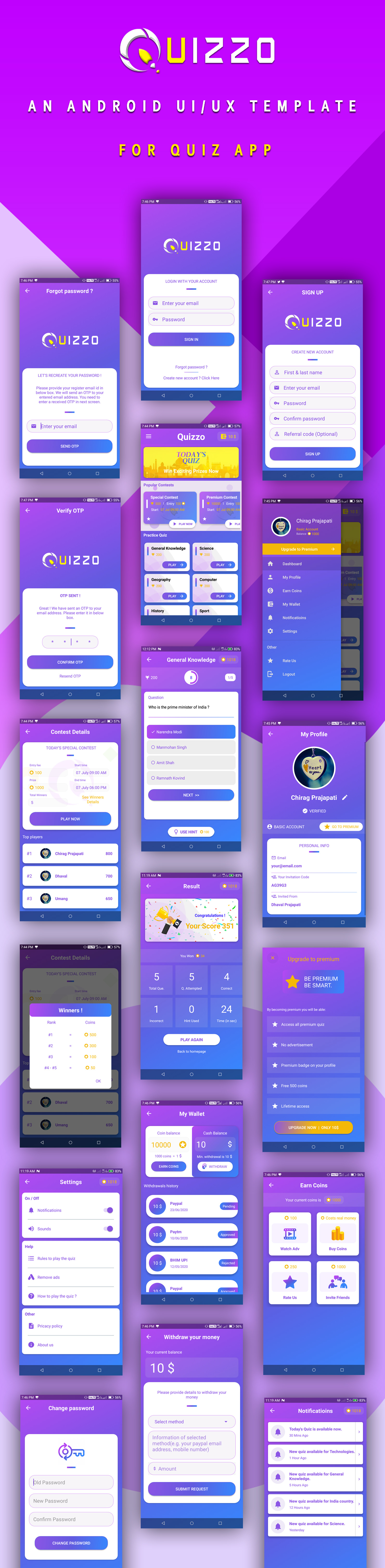 Quiz App - Android App + Admin Panel With Earning System - 1